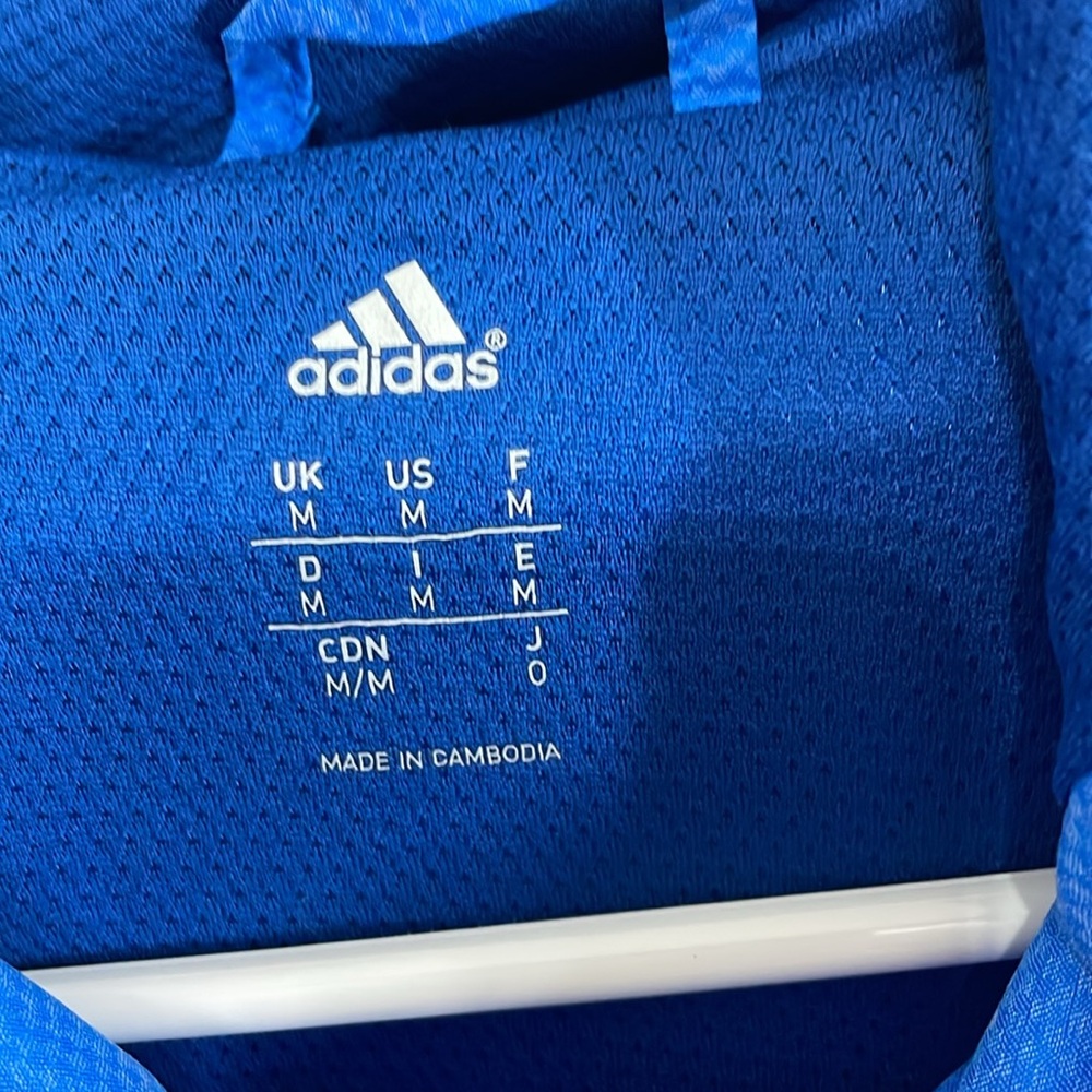 Adidas Blue Windbreaker Lightweight Hooded Jacket size medium - Picture 2 of 5